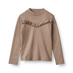 Wheat Rib T-Shirt Rosetta LS - Soft brown